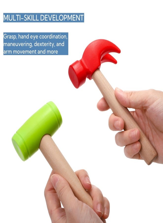 Nagpew 10 Pack Kids Hammer Toy, Wooden Small Simulation Maintenance Tools, Pretend Play Educational Toys for Teens Girls Boys School Games Supplies - Image 4
